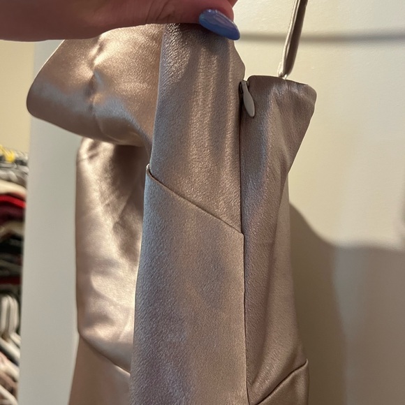 Birdy grey Lisa long bridesmaid dress in satin taupe - Picture 5 of 7